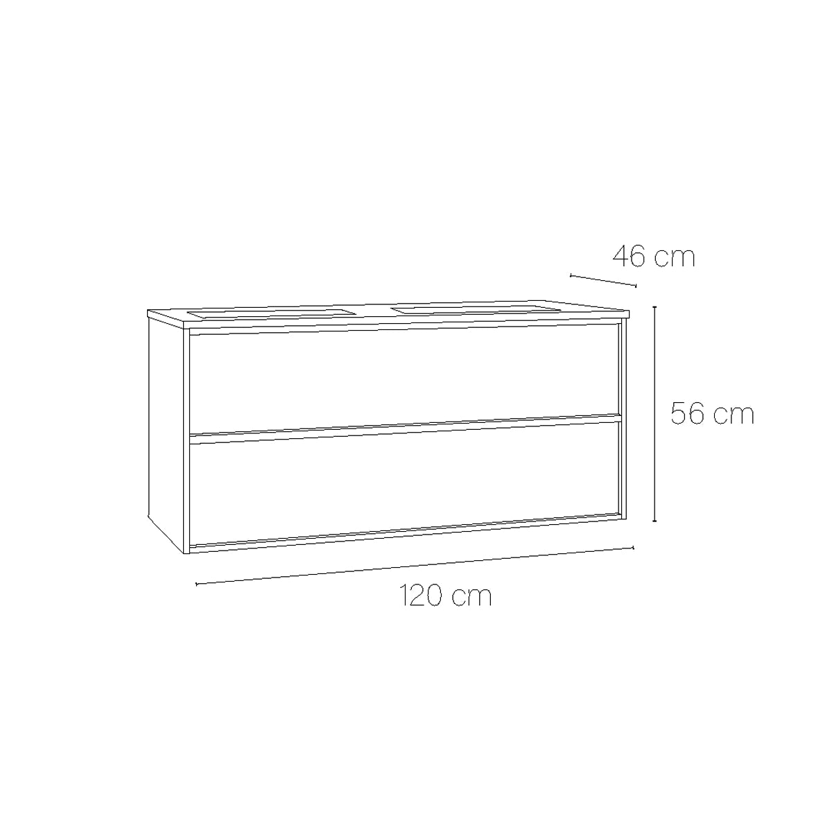 Mueble para baño con lavabo Frame top