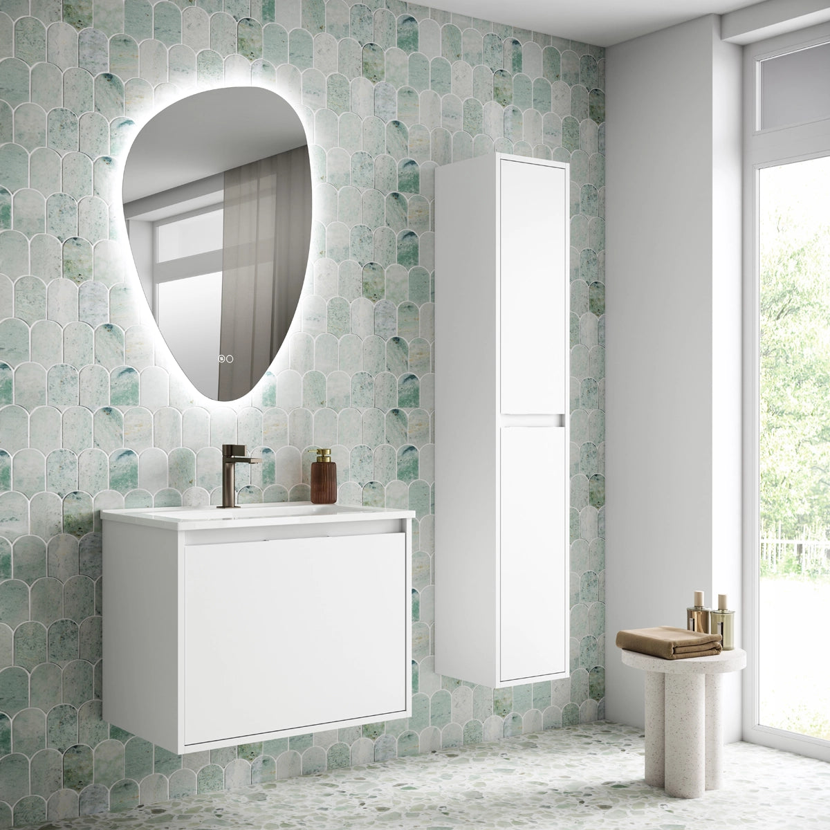 Mueble baño lavabo sobre encimera Atelier