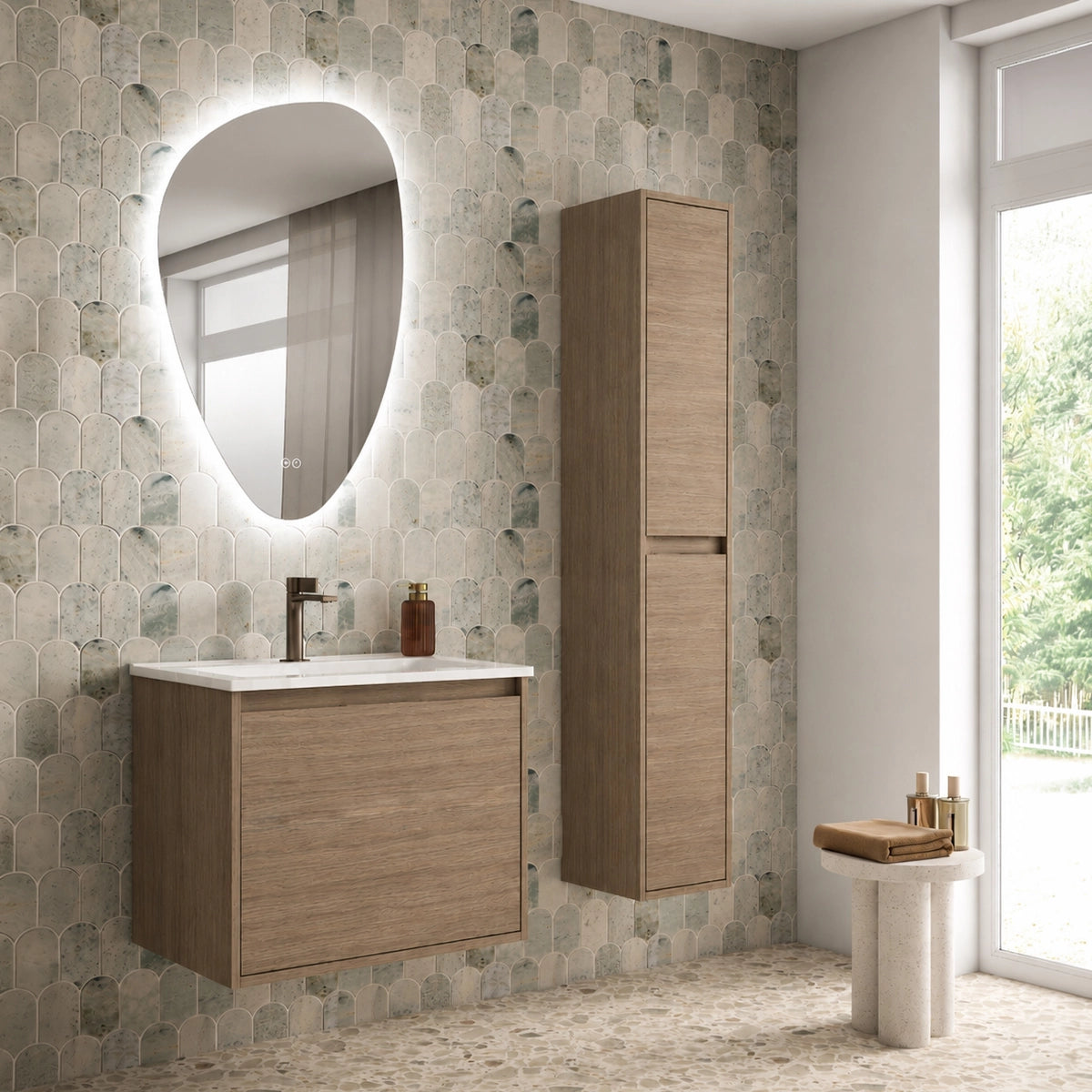 Mueble baño lavabo sobre encimera Atelier