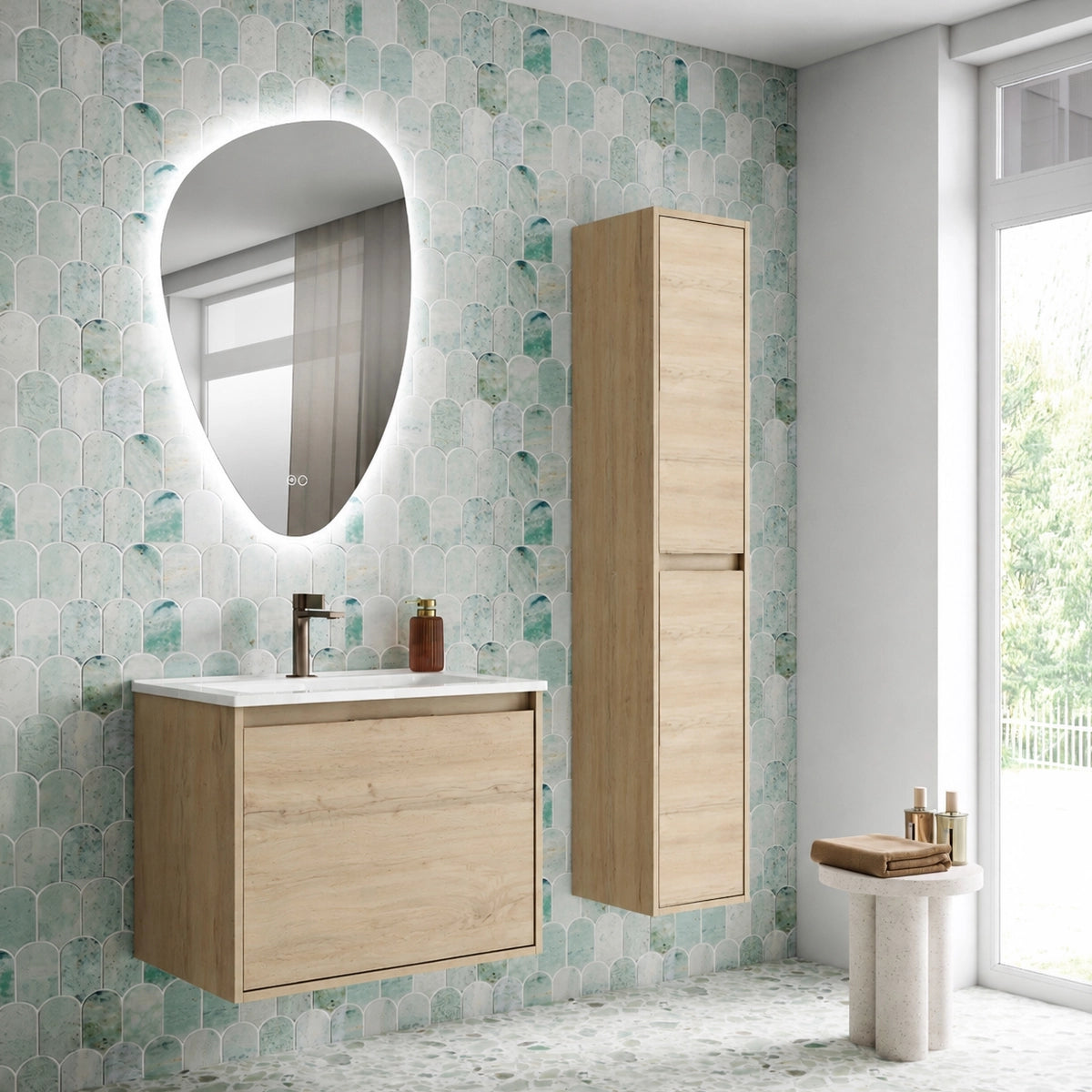 Mueble baño lavabo sobre encimera Atelier