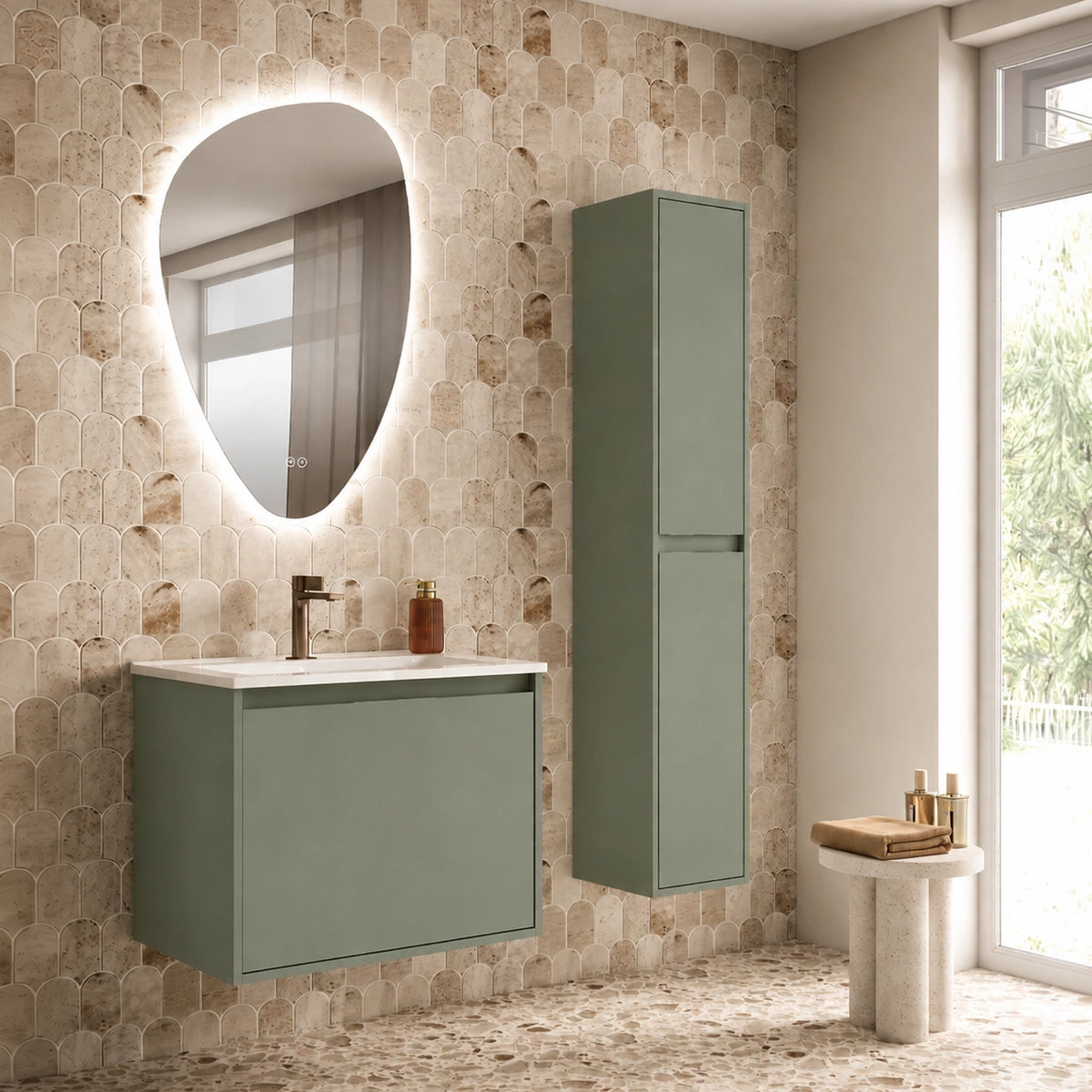Mueble baño lavabo sobre encimera Atelier
