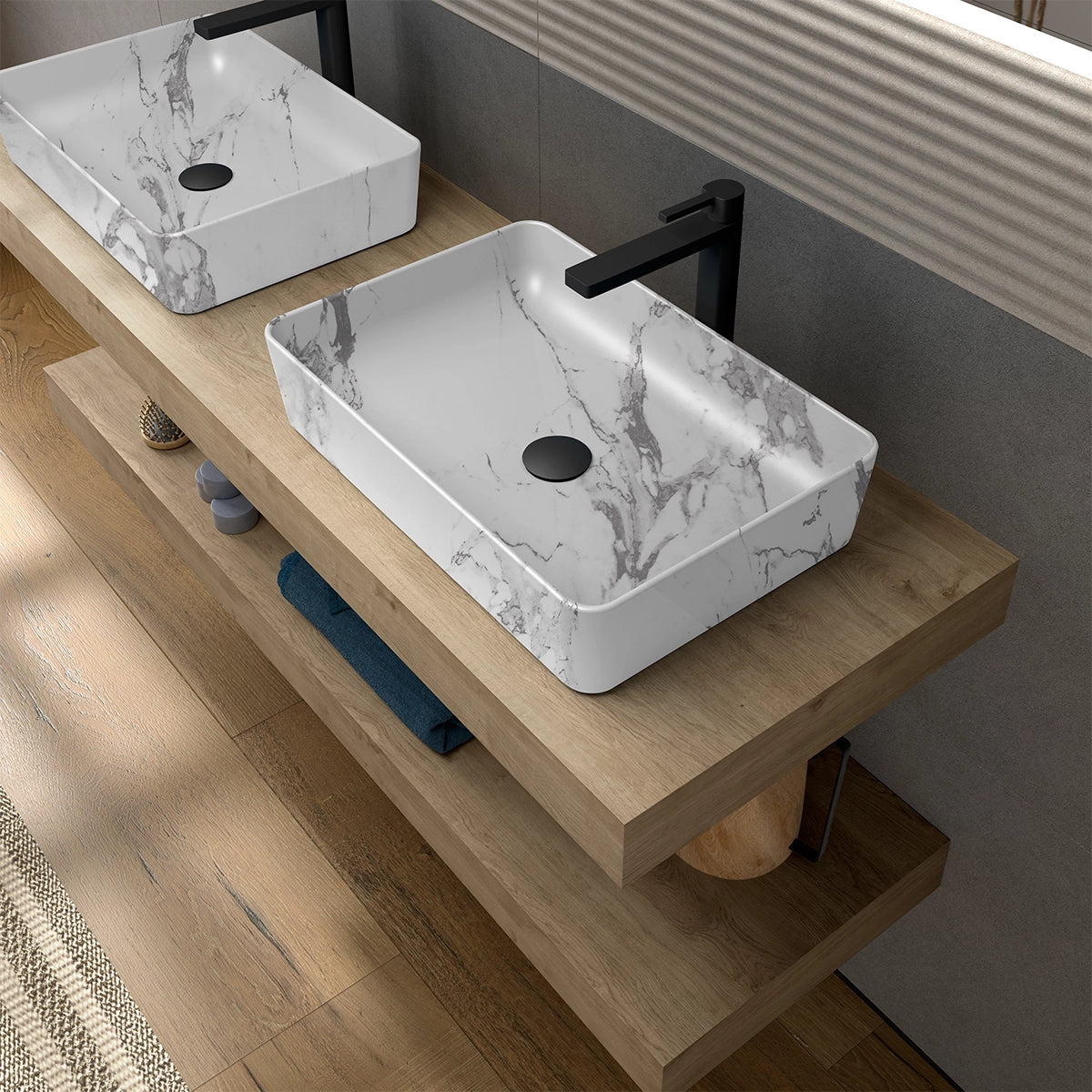 Lavabo rectangular de sobreponer Curazao