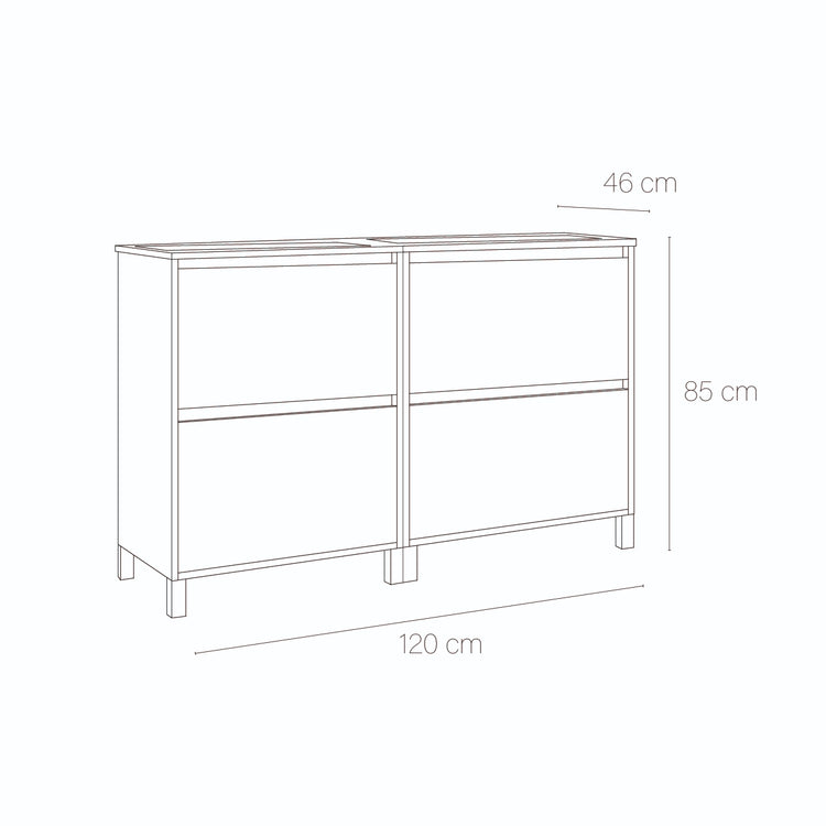 Conjunto mueble lavabo doble Porto