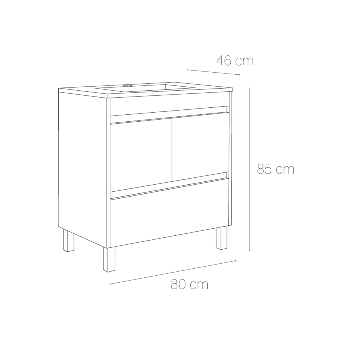Conjunto mueble lavabo moderno Carla