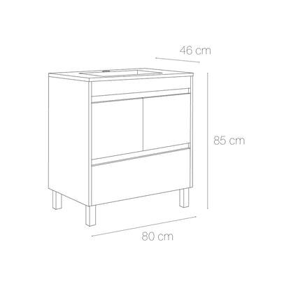 Conjunto mueble lavabo moderno Carla