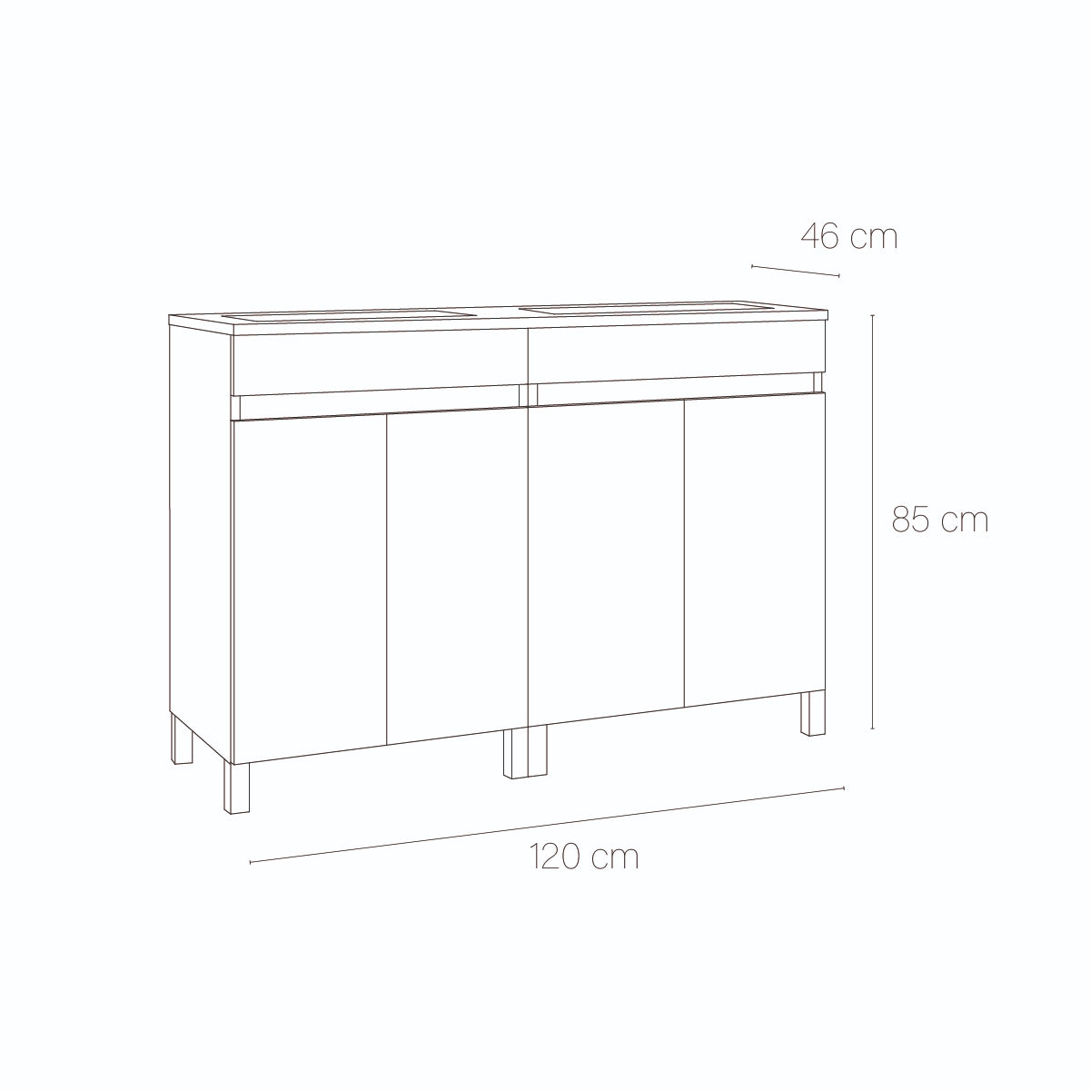 Conjunto mueble baño y lavabo moderno Stephanie