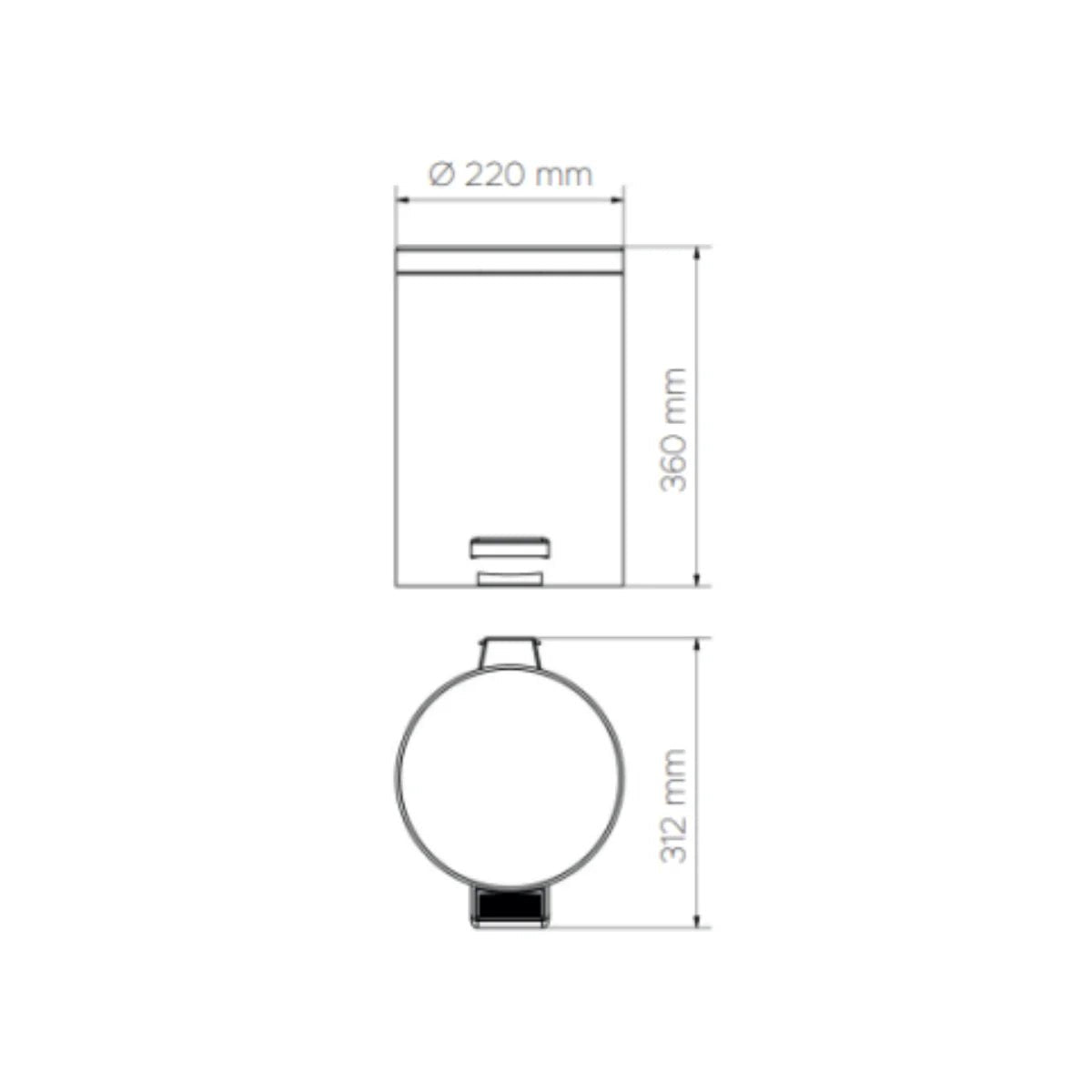 Papelera Baño 12L