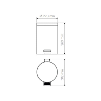 Papelera Baño 12L