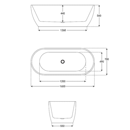 Bañera exenta ovalada Volta