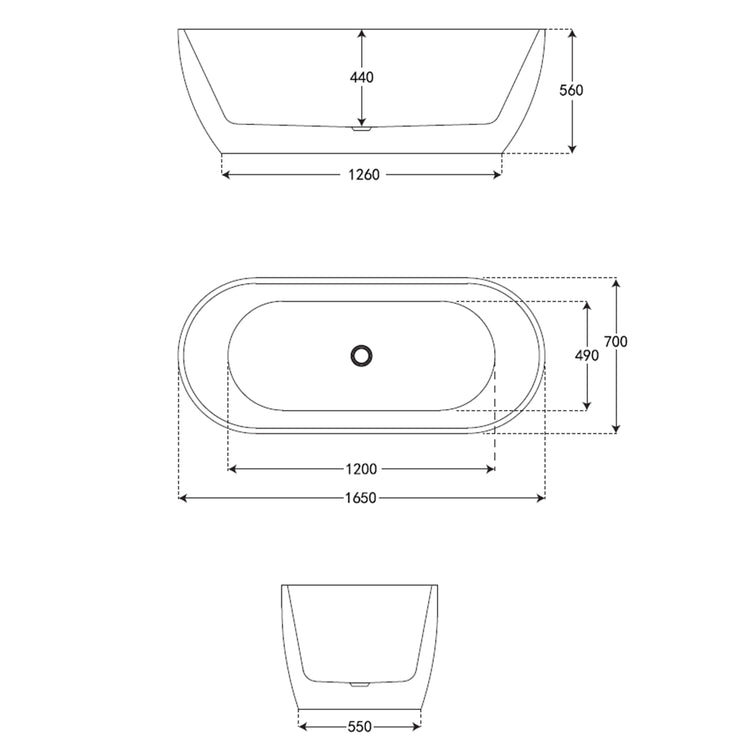 Bañera ovalada Volta