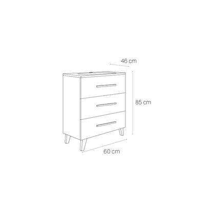 Mueble baño 3 cajones Fusta