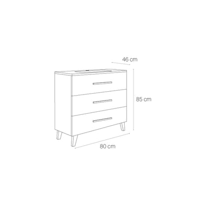 Mueble baño 3 cajones Fusta