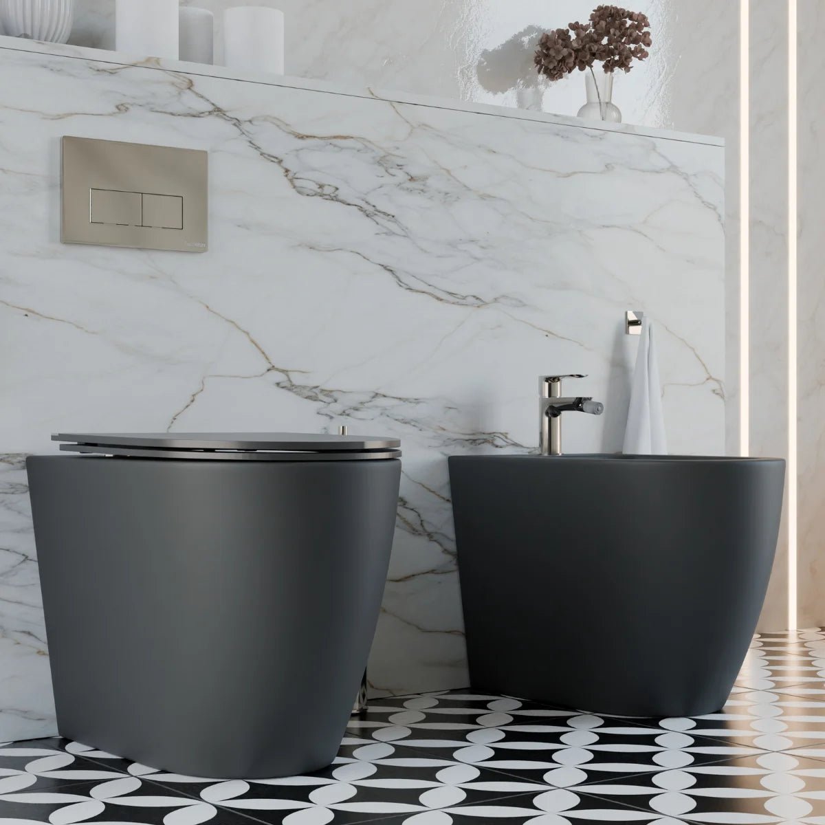 Inodoro compacto negro mate Elba