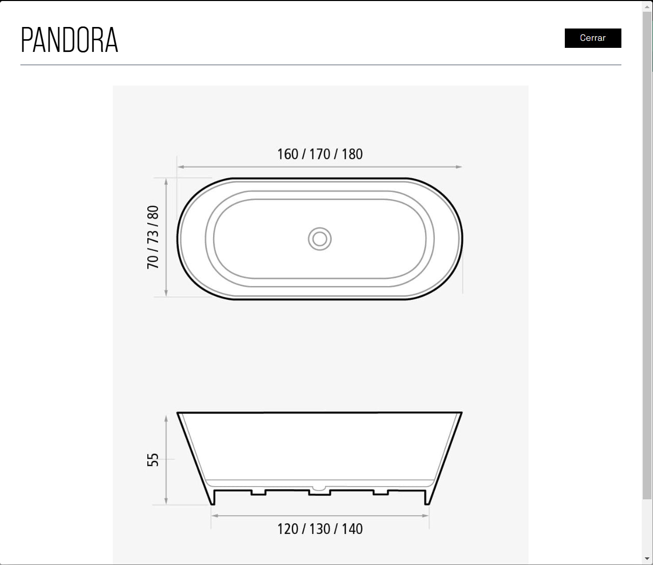 Bañera mate Pandora