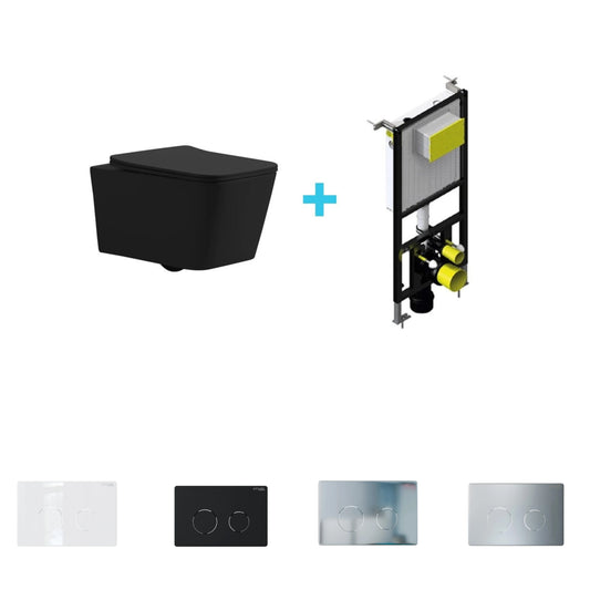 Pack inodoro Florencia mate + cisterna empotrada suspendida
