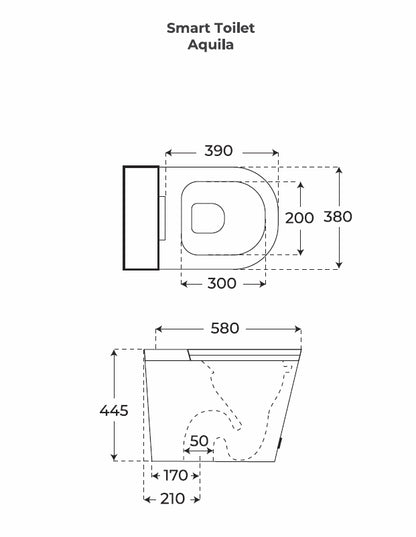 Inodoro compacto inteligente Aquila