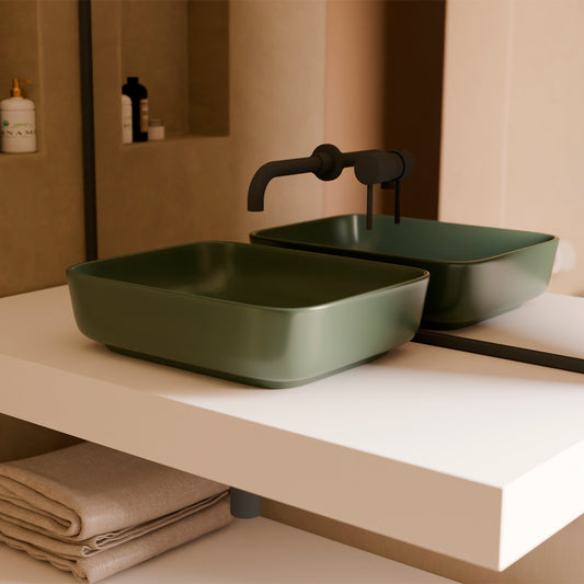 Lavabo verde oscuro Nora