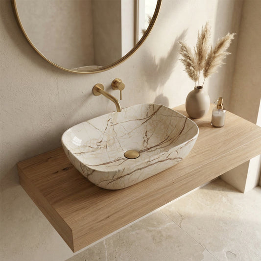 Lavabo sobre encimera Marmolado
