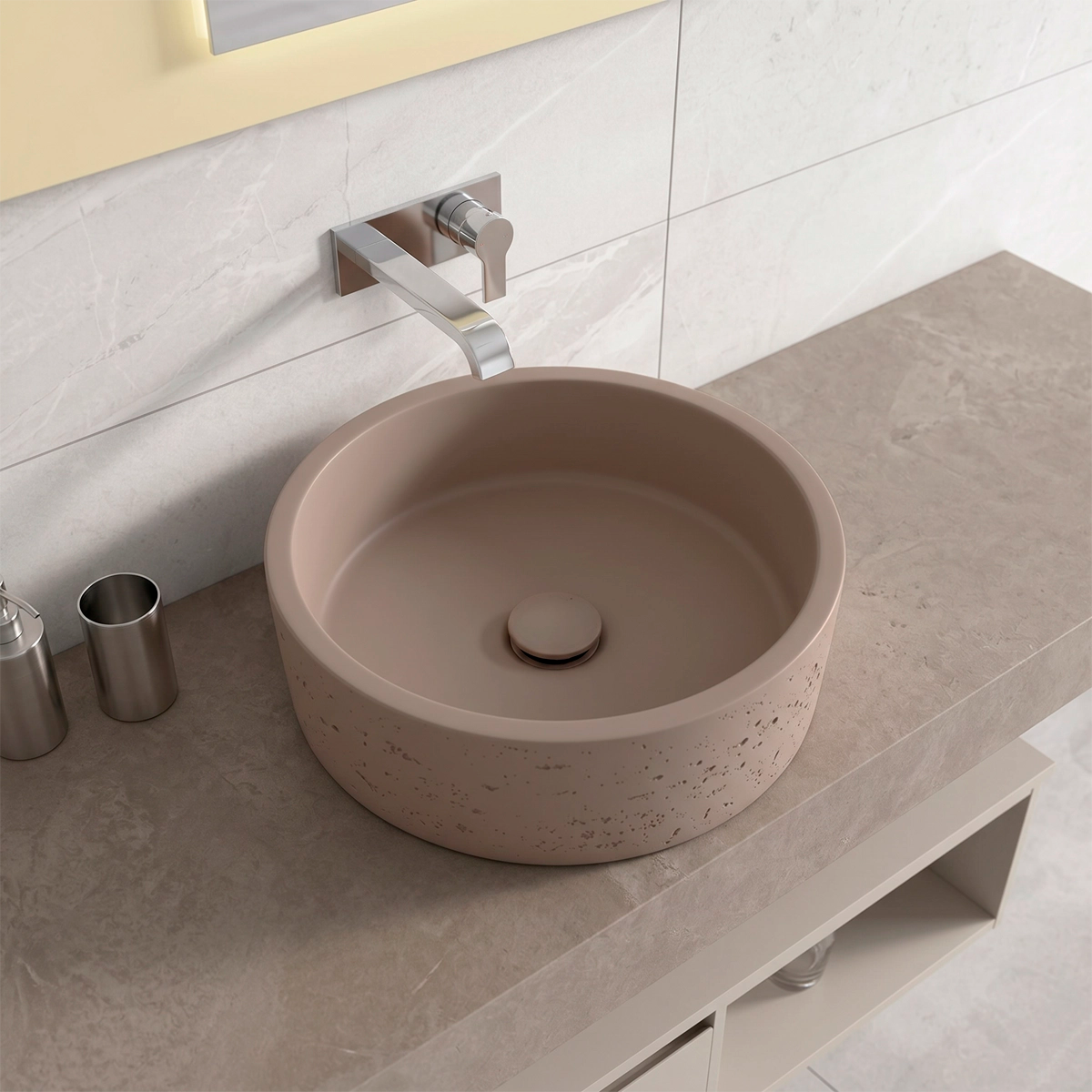 Lavabo sobre encimera cemento Stone