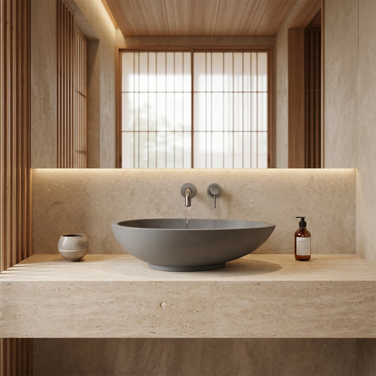 Lavabo sobre encimera gris Kairo