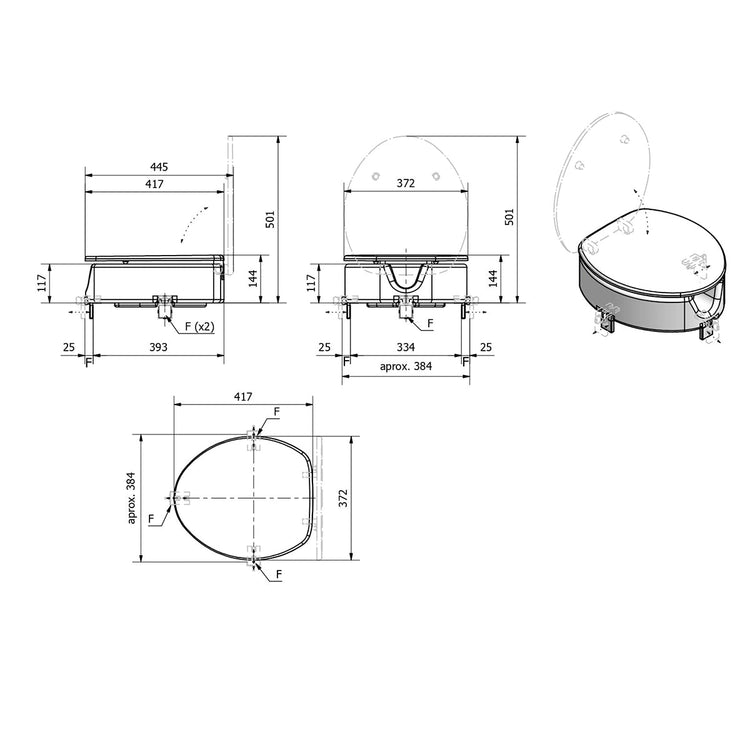 Asiento elevador con tapa
