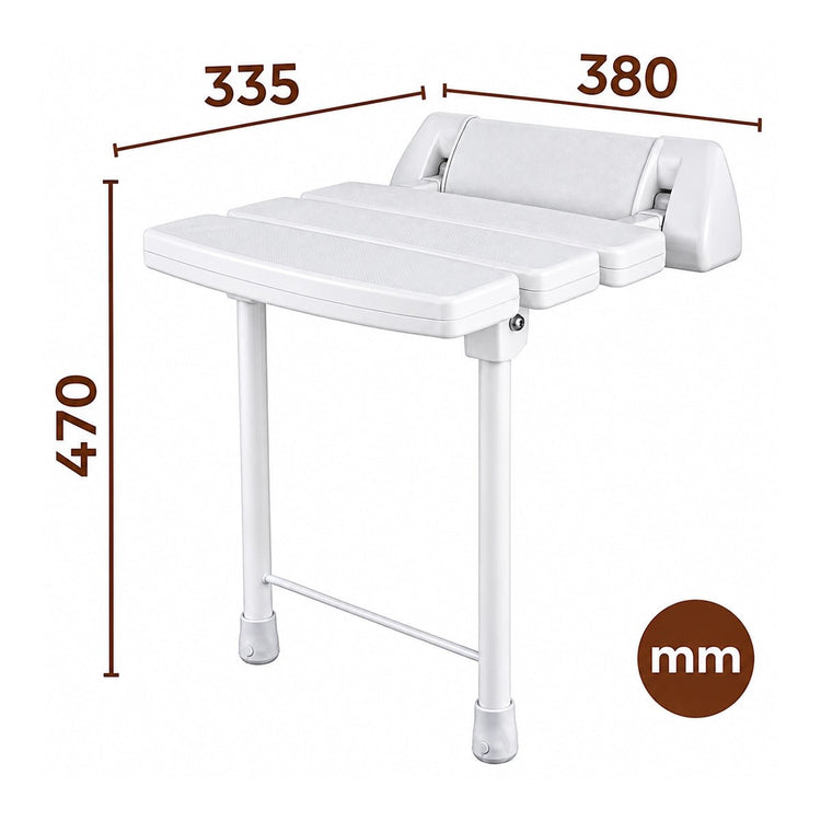 Asiento para ducha abatible con soporte