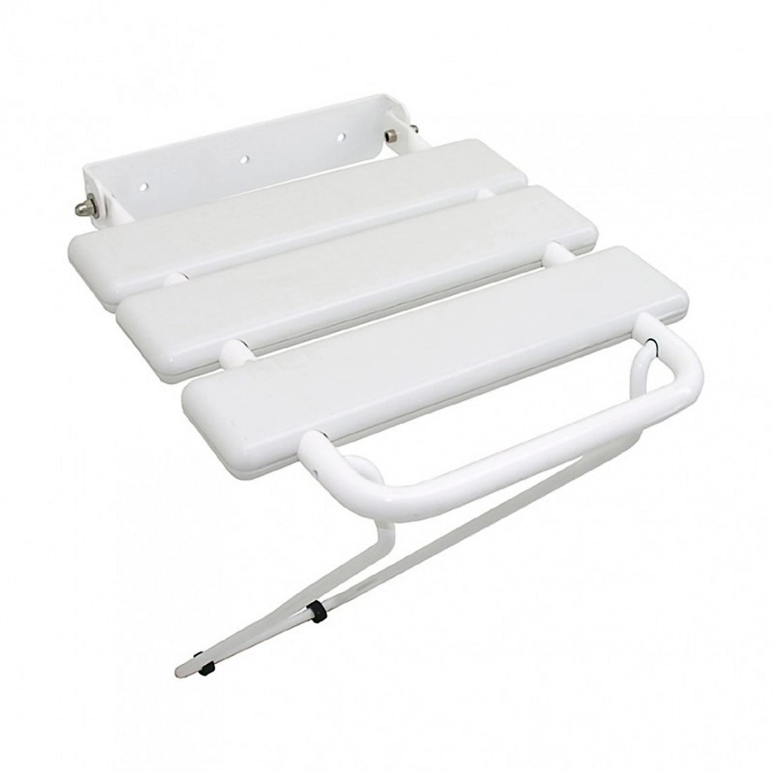 Asiento para ducha abatible con soporte y asa blanco