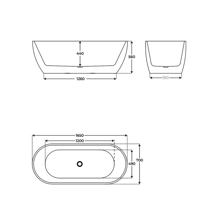 Bañera ovalada Volta