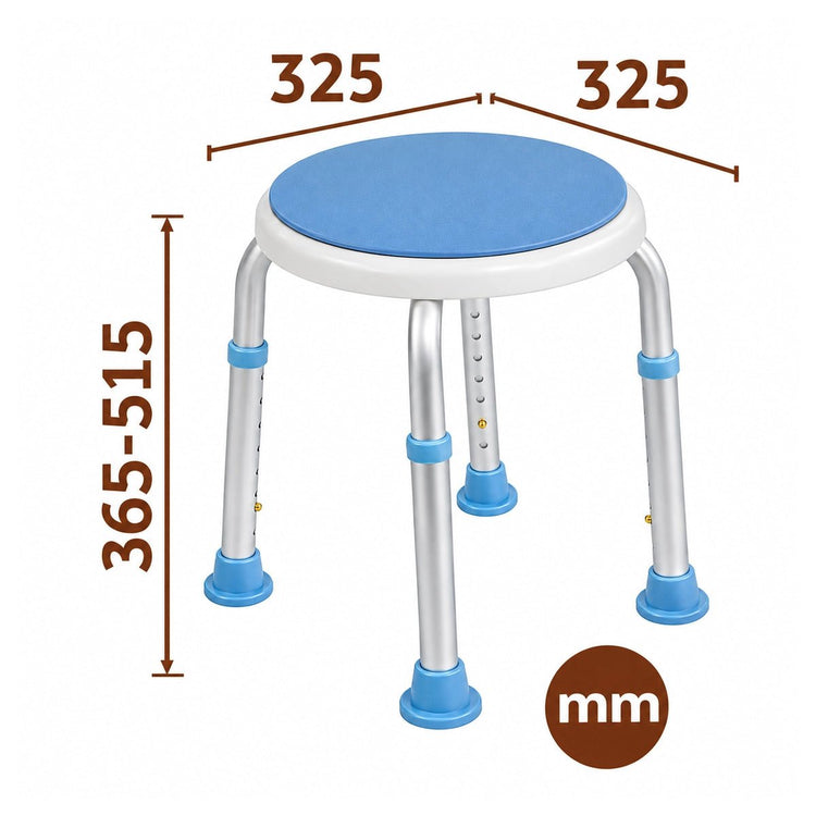 Banqueta giratoria y regulable para baño