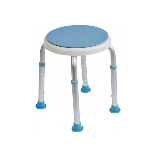 Banqueta giratoria y regulable para baño