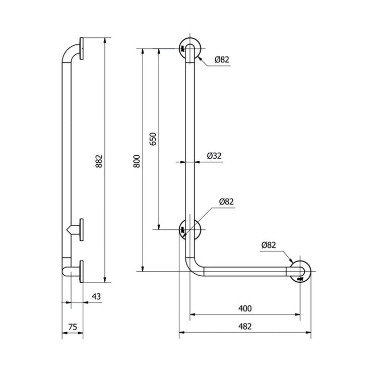 Barra de minusválido fija Epoxi
