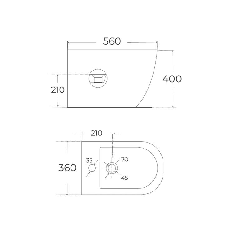 Bidé a suelo negro brillo Veron