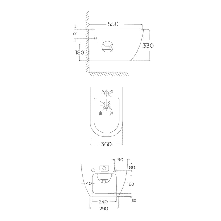 Bidé suspendido Veron