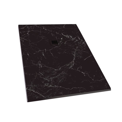 Plato de ducha extraplano resina negro marmolado - Thebath