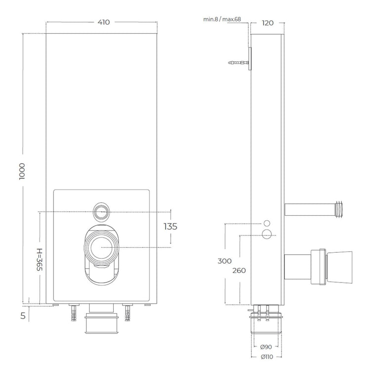 Cisterna vertical vista compacta Empire White