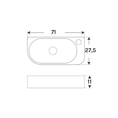 Lavabo pequeño suspendido Cloud