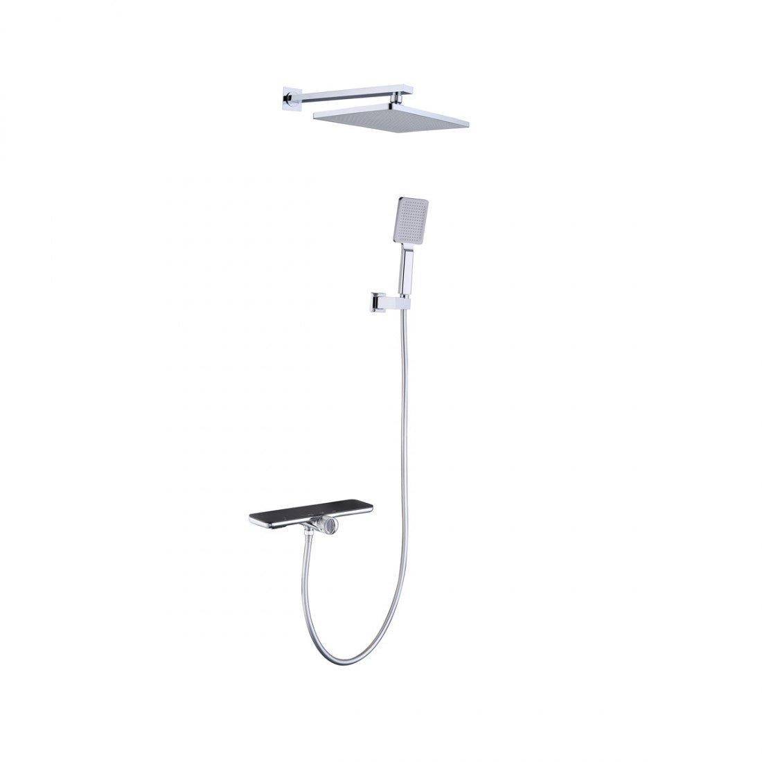 Ducha empotrada pared cromada con balda Bequia