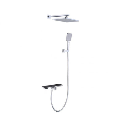 Ducha empotrada pared cromada con balda Bequia