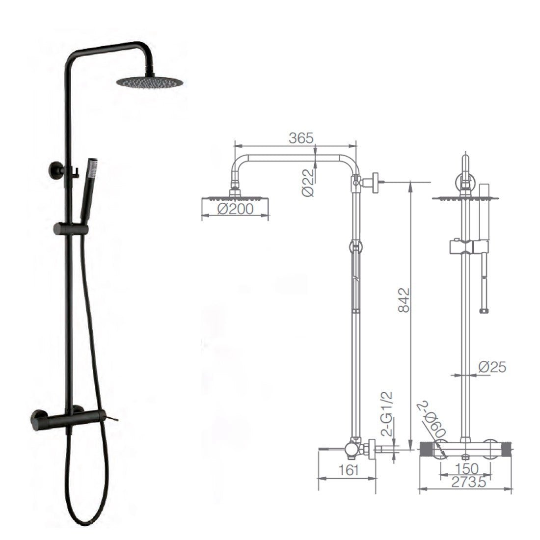Columna ducha Line