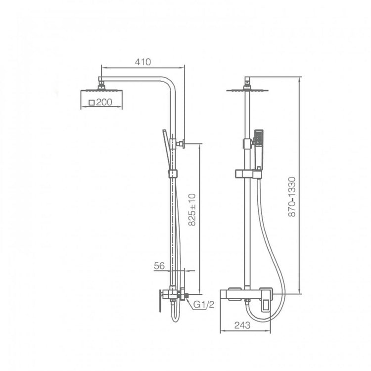 Columna ducha negra monomando Suecia