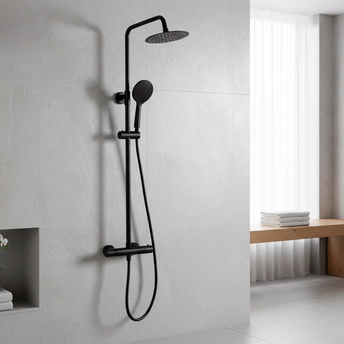 Columna termostática negra Jamaica - Thebath