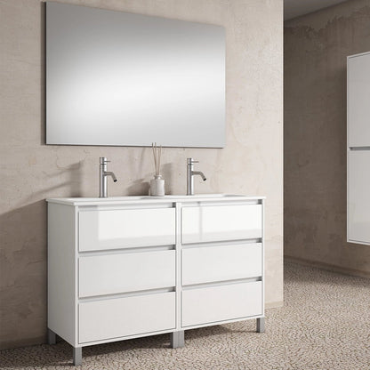 Conjunto mueble baño y lavabo 2 senos Jade - Thebath