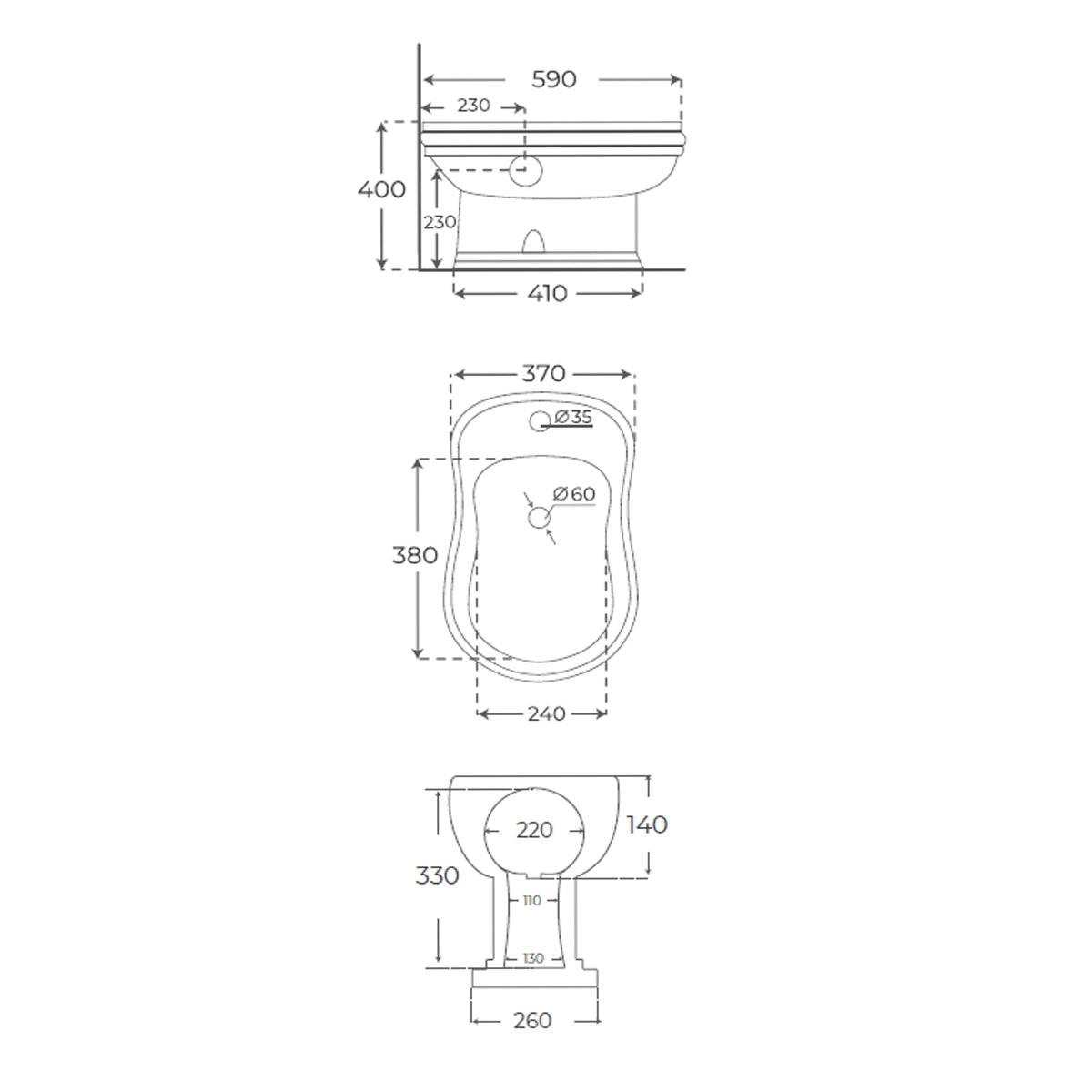 Bidet baño modelo Atenas de Fossil Natura
