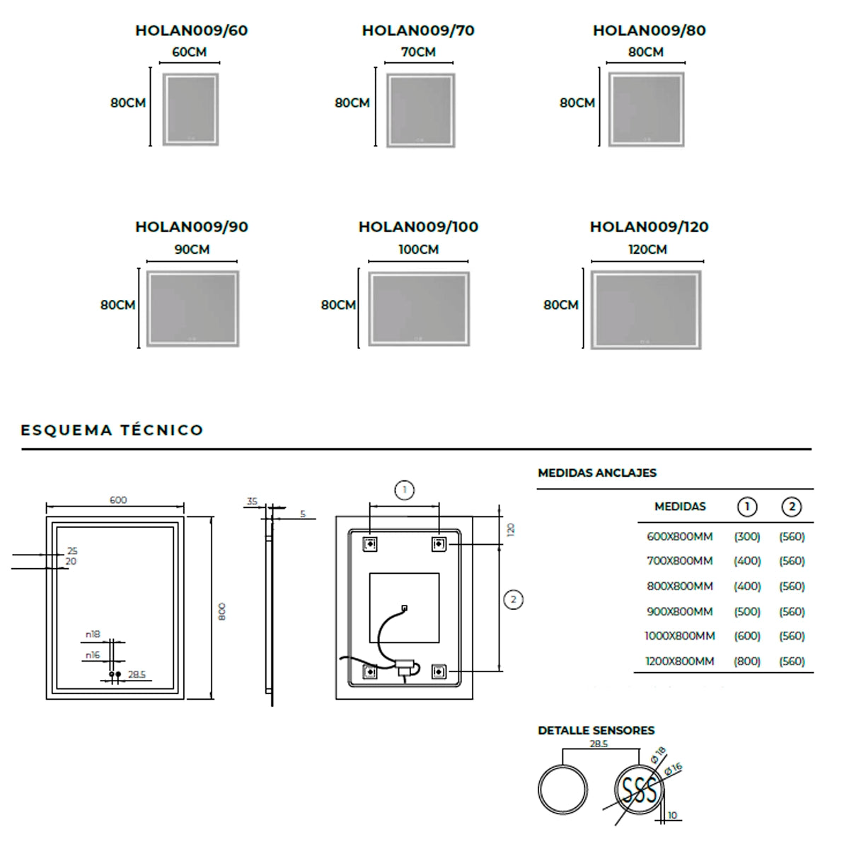 Espejo táctil Holanda