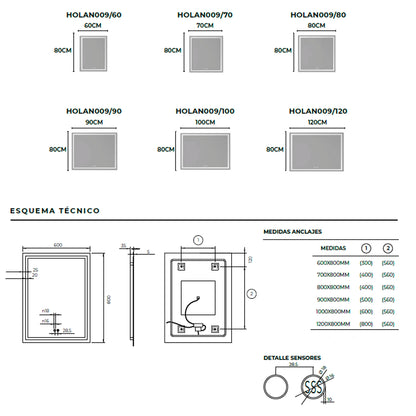 Espejo táctil Holanda