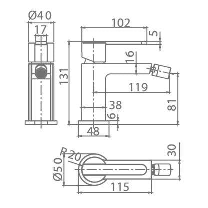 Grifo bidé monomando Roma