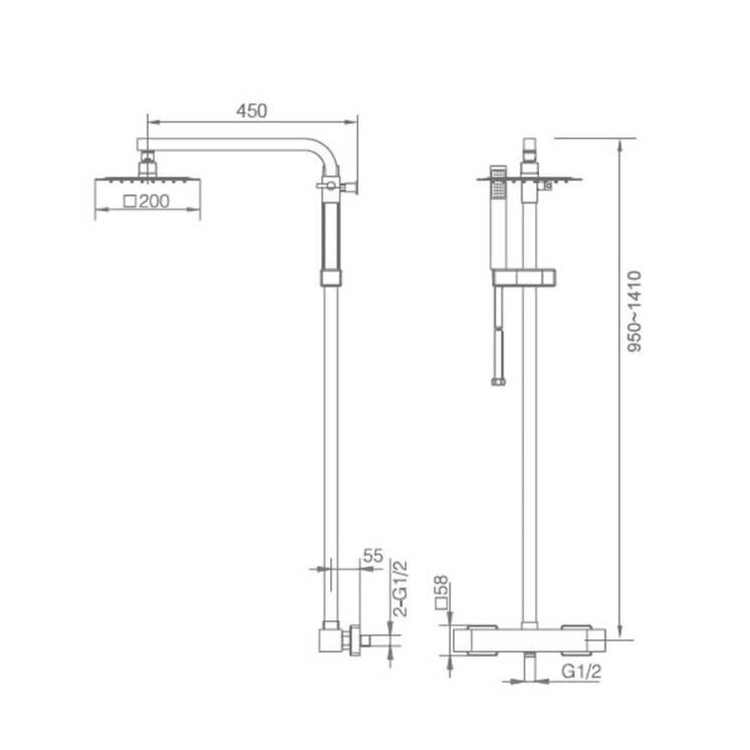 Columna Termostática Cuadrada Vigo