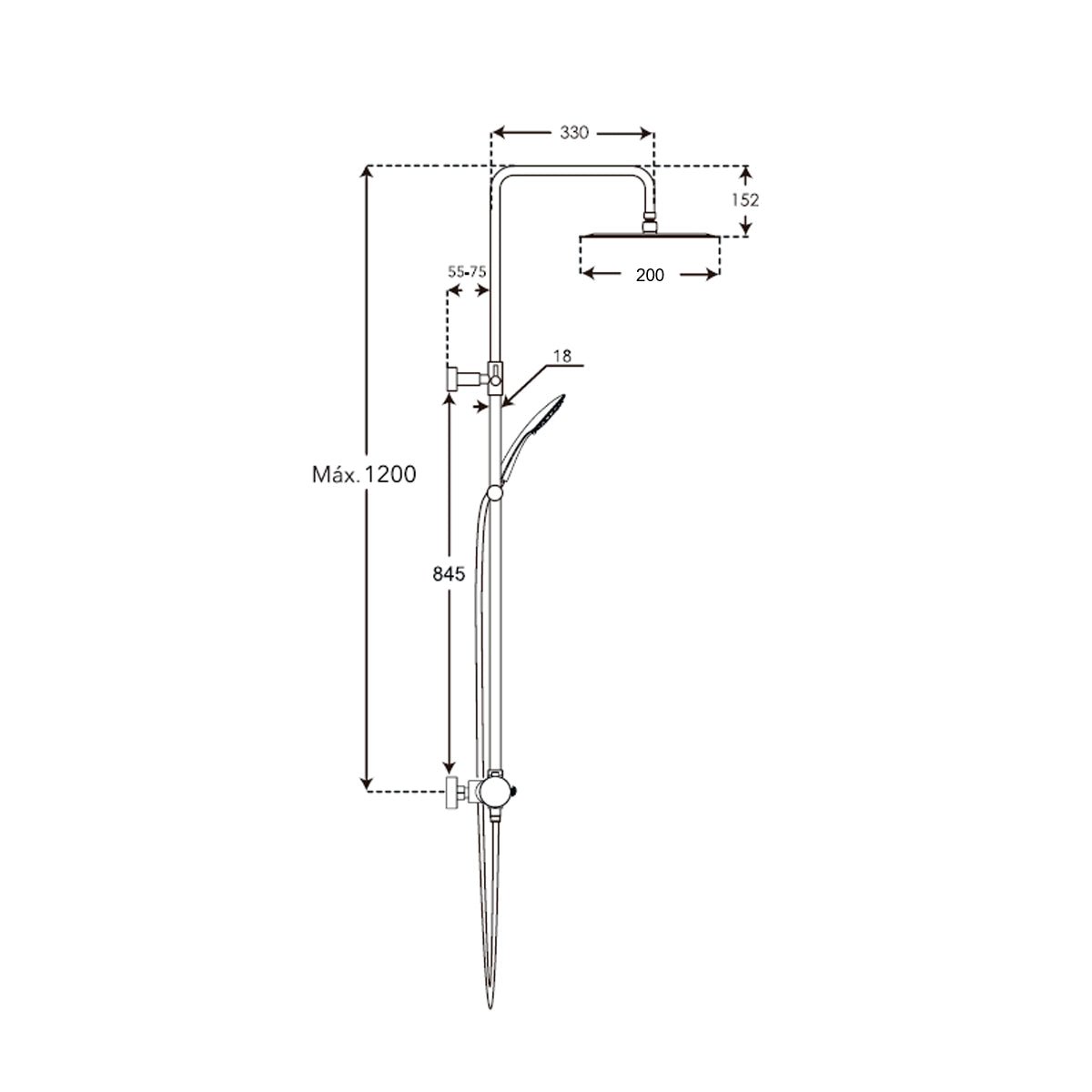 Ducha termostática Jamaica redonda - Thebath