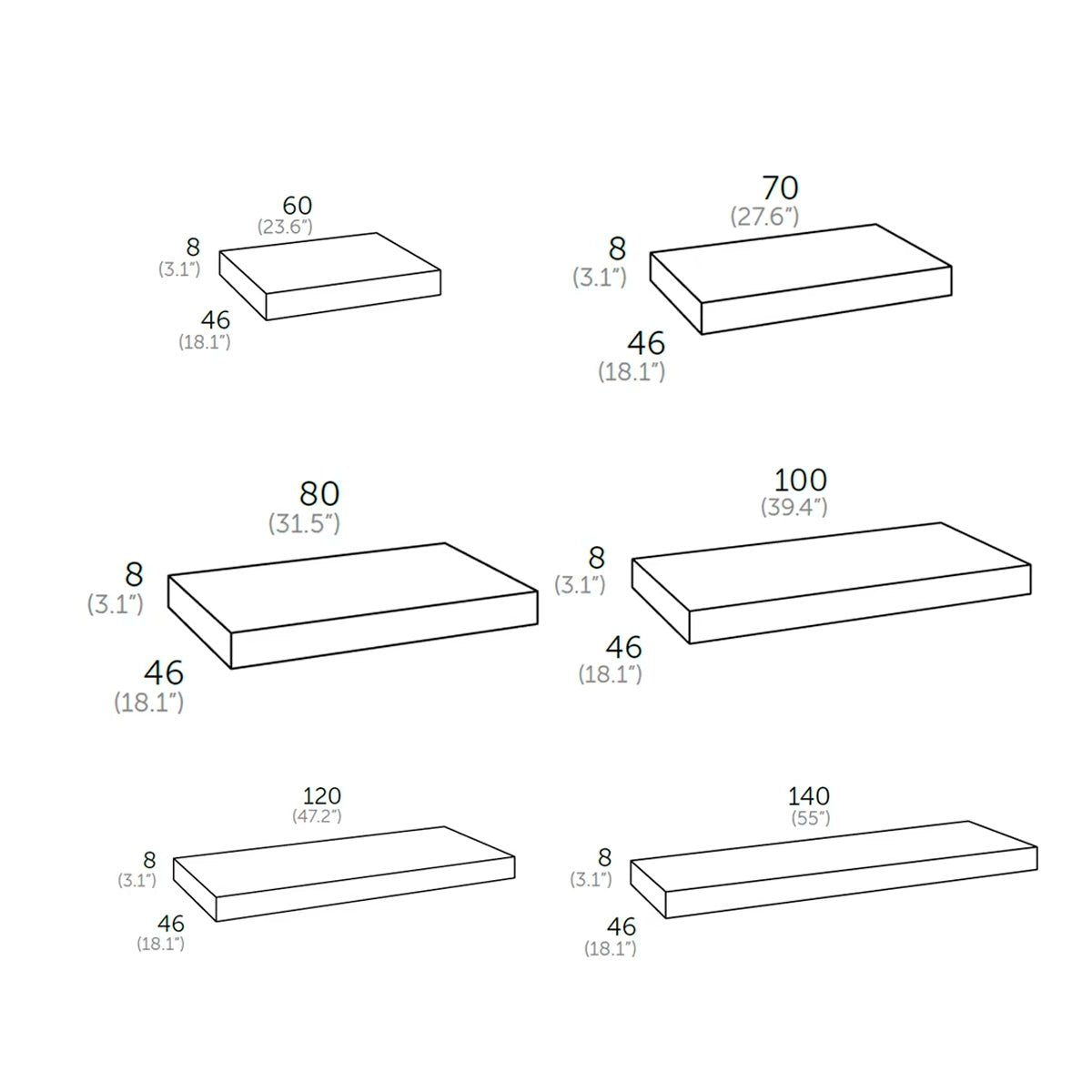 Encimera de fondo reducido 40 cm Flow - Thebath