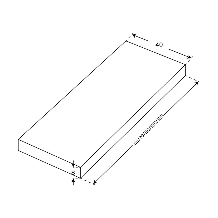 Encimera de fondo reducido 40 cm Flow